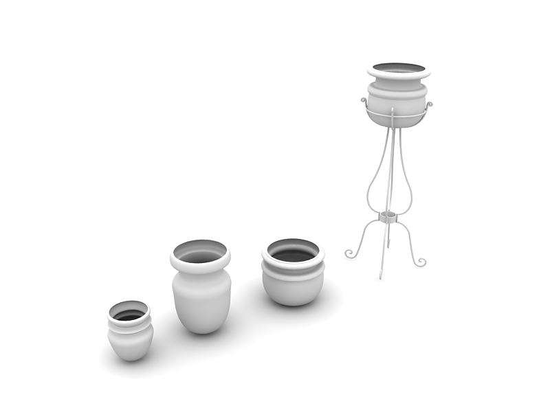 دانلود آبجکت گلدان مدل flowerpot-3