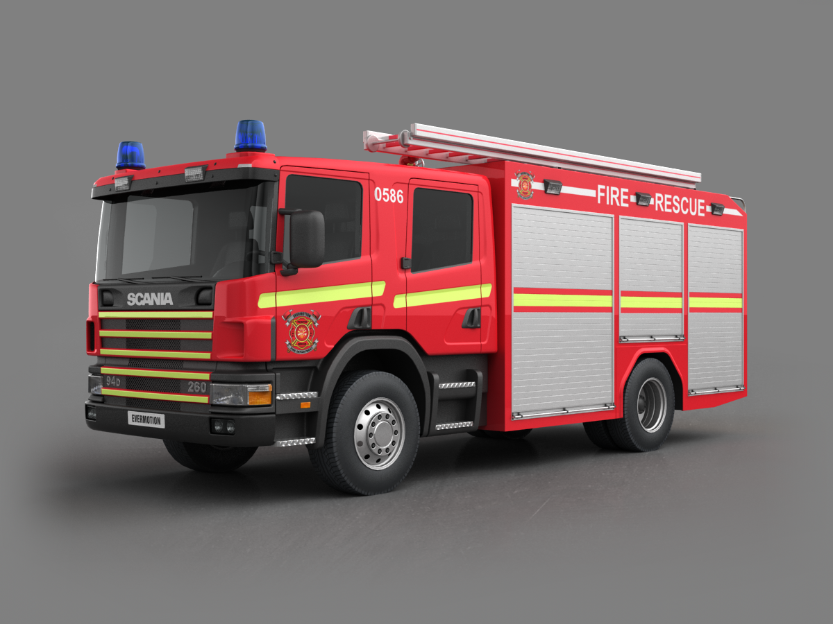 دانلود آبجکت خودرو آتش نشانی مدل Emergency-car-5