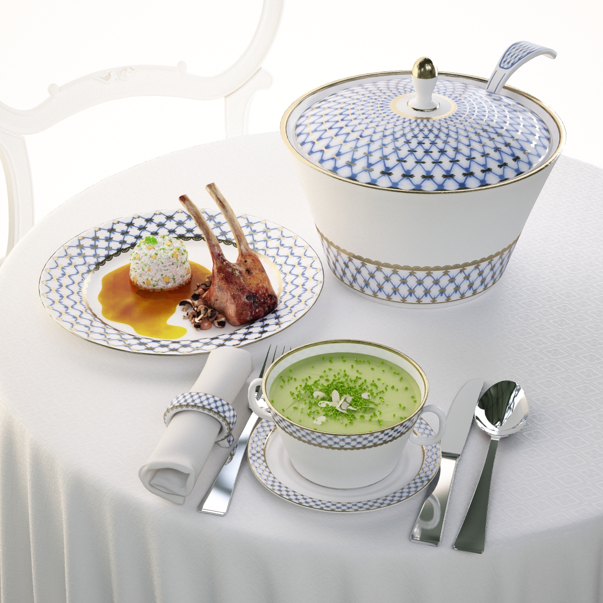 دانلود آبجکت ست ظروف غذاخوری مدل Tableware-set-3