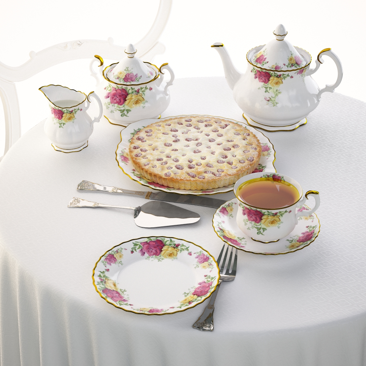 دانلود آبجکت ست ظروف غذاخوری مدل Tableware-set-6