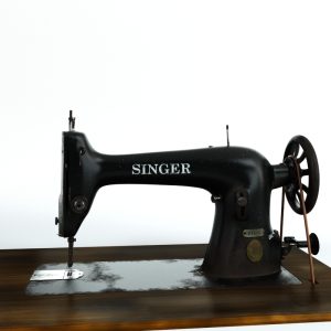 دانلود آبجکت چرخ خیاطی سینگر مشکی Black Singer Sewing Machine