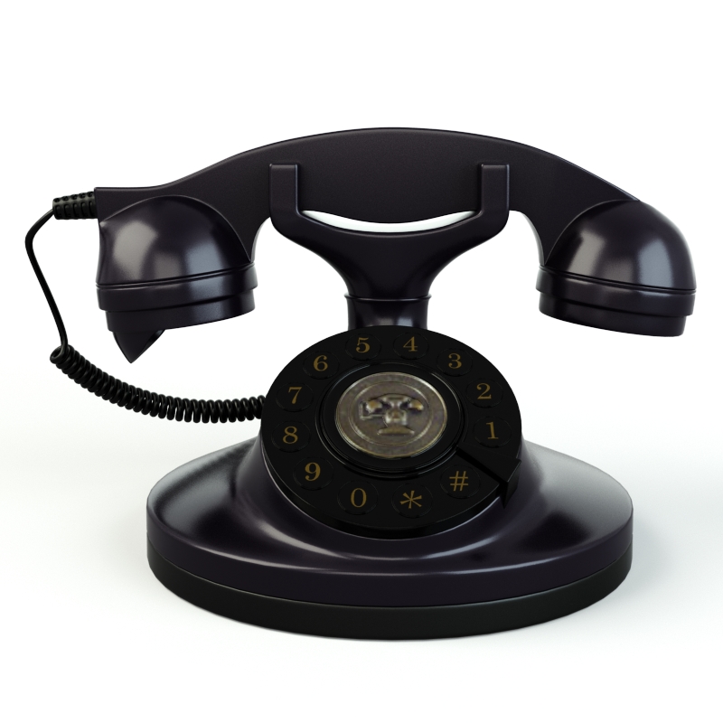 دانلود آبجکت تلفن قدیمی مشکی Old Black Phone