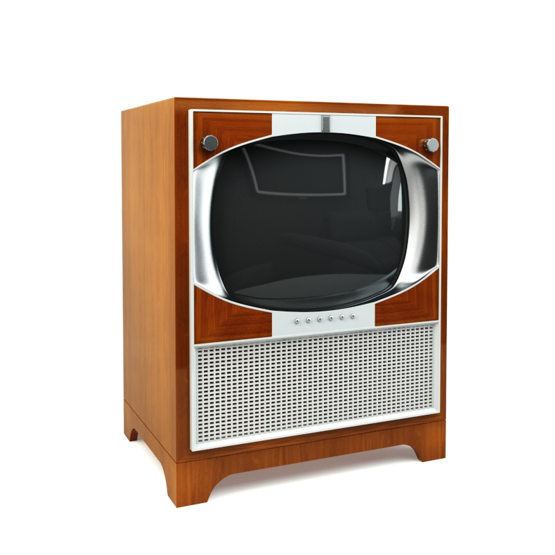 دانلود آبجکت تلوزیون باکس چوبی آنتیک Antique wooden box TV