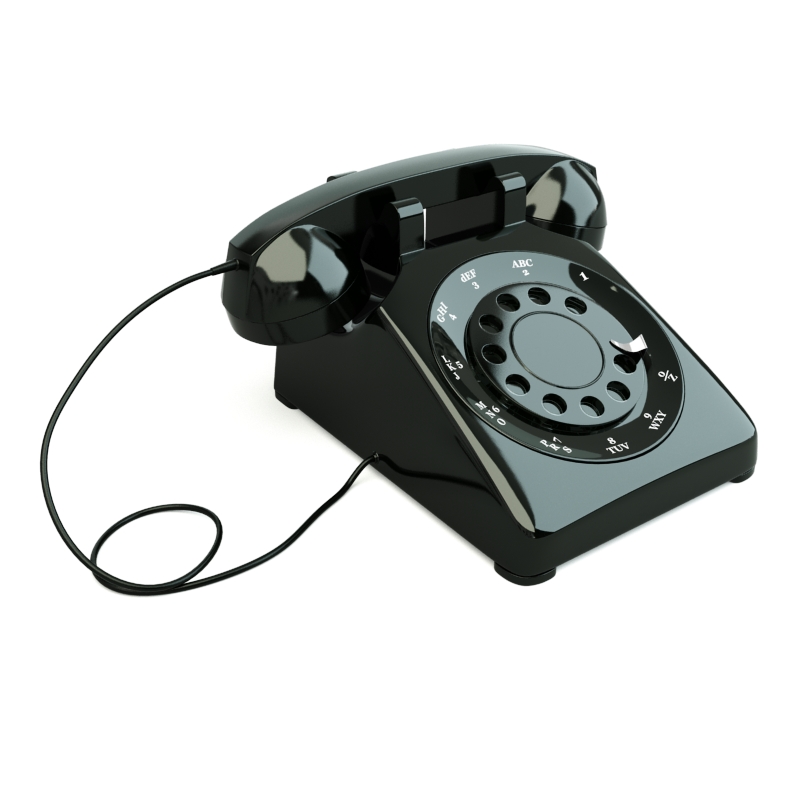 دانلود آبجکت تلفن ثابت مشکی قدیمی Old Black Landline Phone
