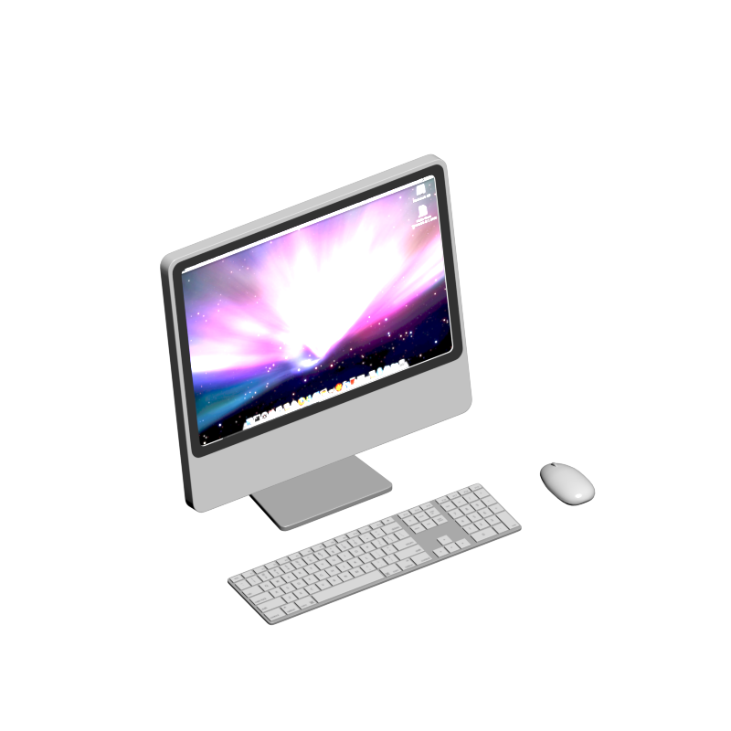 دانلود آبجکت آیمک (همراه موس و کیبورد) مدل Imac